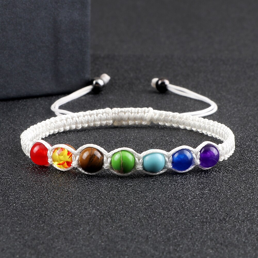 6MM 7 Chakra Braided Natural Stone Bracelet High Quality Engry Healing Bangles Couple Yoga Jewelry Chain Pulsera Gift for Friend 6MM 7 Chakra Braided Natural Stone Bracelet High Quality Engry Healing Bangles Couple Yoga Jewelry Chain Pulsera Gift for Friend