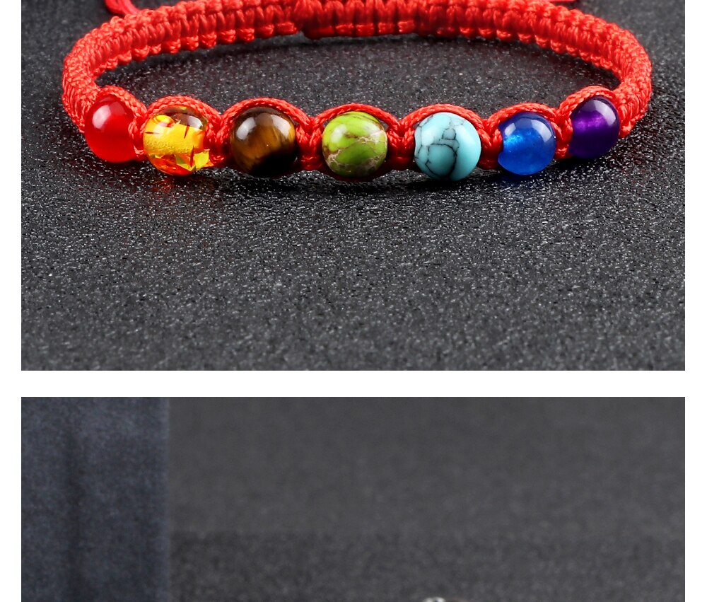 6MM 7 Chakra Braided Natural Stone Bracelet High Quality Engry Healing Bangles Couple Yoga Jewelry Chain Pulsera Gift for Friend