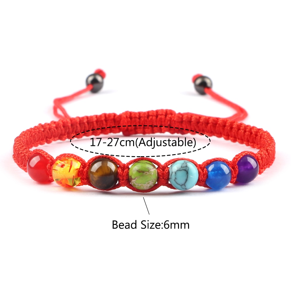 6MM 7 Chakra Braided Natural Stone Bracelet High Quality Engry Healing Bangles Couple Yoga Jewelry Chain Pulsera Gift for Friend 6MM 7 Chakra Braided Natural Stone Bracelet High Quality Engry Healing Bangles Couple Yoga Jewelry Chain Pulsera Gift for Friend
