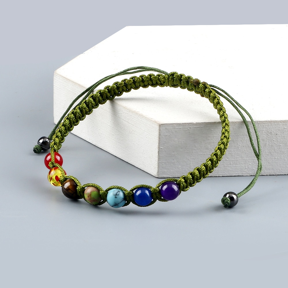 6MM 7 Chakra Braided Natural Stone Bracelet High Quality Engry Healing Bangles Couple Yoga Jewelry Chain Pulsera Gift for Friend 6MM 7 Chakra Braided Natural Stone Bracelet High Quality Engry Healing Bangles Couple Yoga Jewelry Chain Pulsera Gift for Friend
