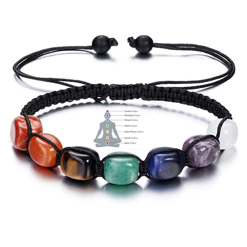 2Pcs 7 Chakra Reiki Healing Crystal Stretch Bracelets Gemstone Yoga Bracelets Adjust Braided Rope Bead Bracelet for Women Girls 2Pcs 7 Chakra Reiki Healing Crystal Stretch Bracelets Gemstone Yoga Bracelets Adjust Braided Rope Bead Bracelet for Women Girls