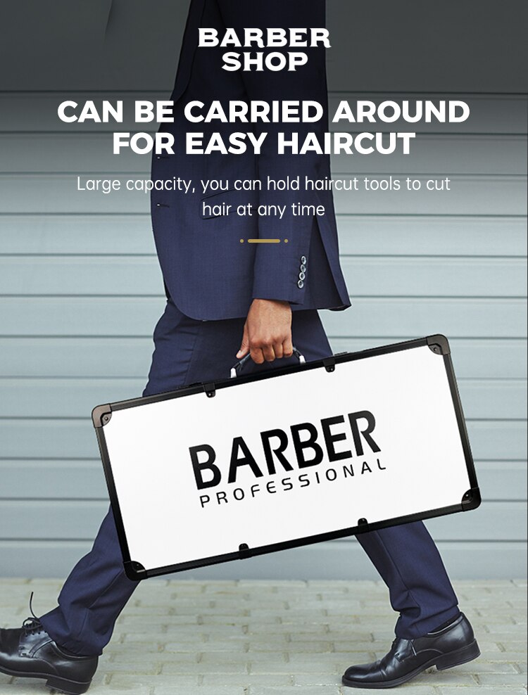 Salon Barbershop Accessories Storage Case Tool Box Aluminum Barber Tools Suitcase With Password Lock Portable Storage Suitcase