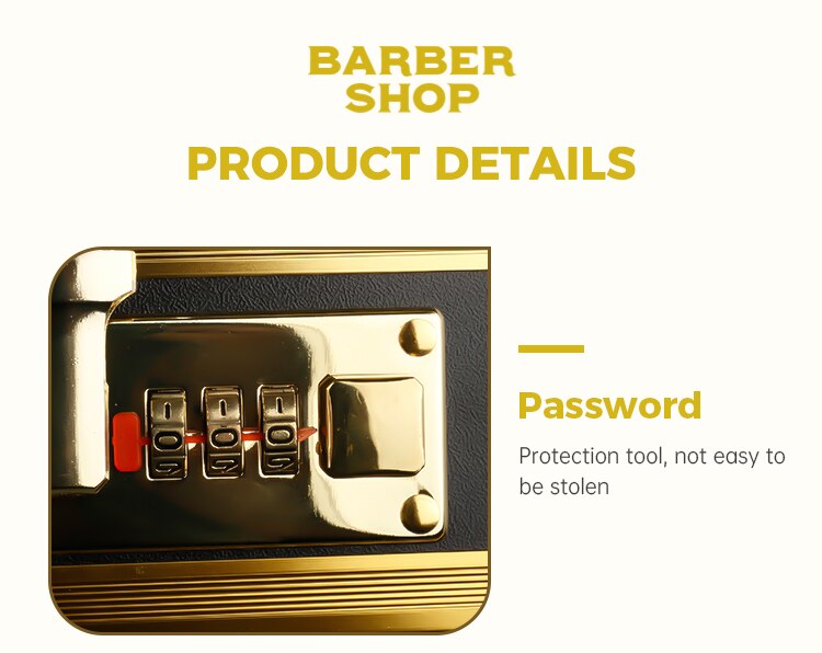 Salon Barbershop Accessories Storage Case Tool Box Aluminum Barber Tools Suitcase With Password Lock Portable Storage Suitcase