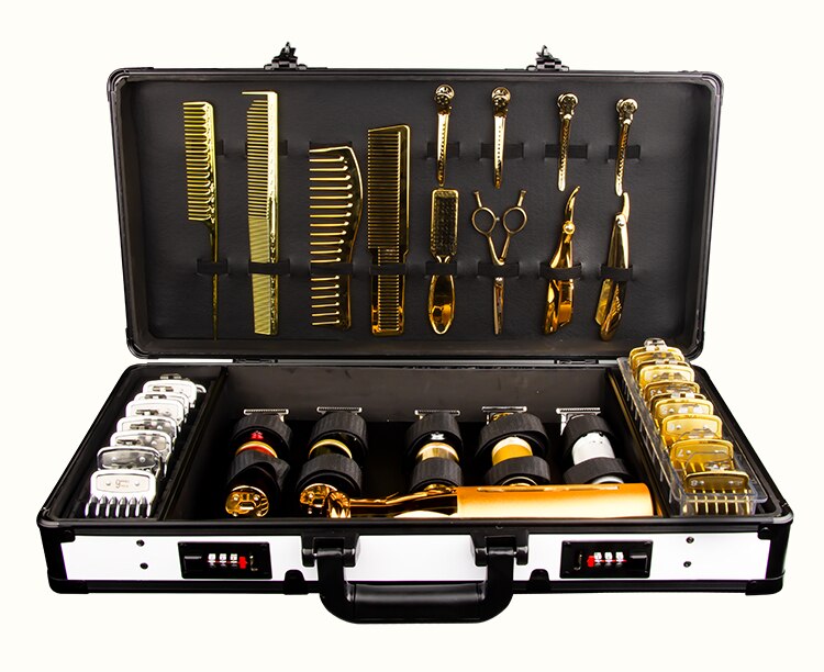Salon Barbershop Accessories Storage Case Tool Box Aluminum Barber Tools Suitcase With Password Lock Portable Storage Suitcase