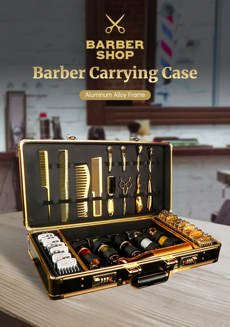 Salon Barbershop Accessories Storage Case Tool Box Aluminum Barber Tools Suitcase With Password Lock Portable Storage Suitcase