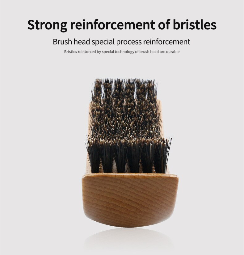CestoMen Beard Shaving Brush Massage Comb Soild Wood Boar Bristle Hair Brush Barber Beard Hair Mustache Care Styling Tools