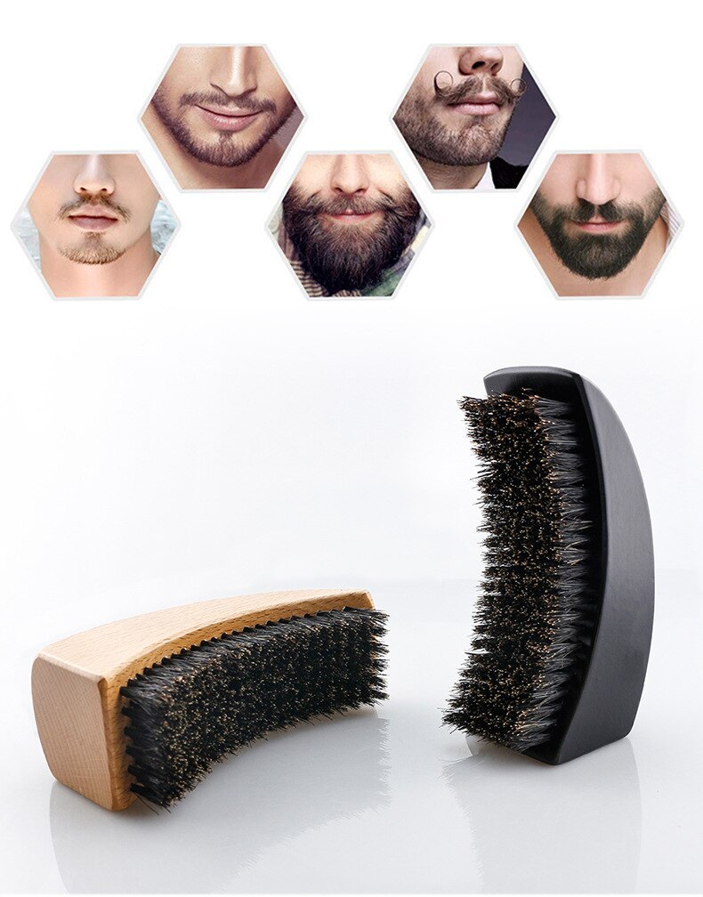 CestoMen Beard Shaving Brush Massage Comb Soild Wood Boar Bristle Hair Brush Barber Beard Hair Mustache Care Styling Tools