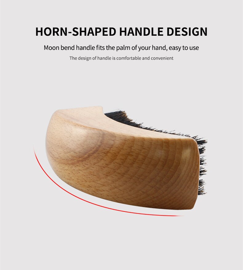 CestoMen Beard Shaving Brush Massage Comb Soild Wood Boar Bristle Hair Brush Barber Beard Hair Mustache Care Styling Tools