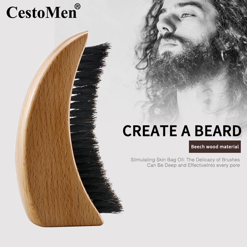 CestoMen Beard Shaving Brush Massage Comb Soild Wood Boar Bristle Hair Brush Barber Beard Hair Mustache Care Styling Tools CestoMen Beard Shaving Brush Massage Comb Soild Wood Boar Bristle Hair Brush Barber Beard Hair Mustache Care Styling Tools