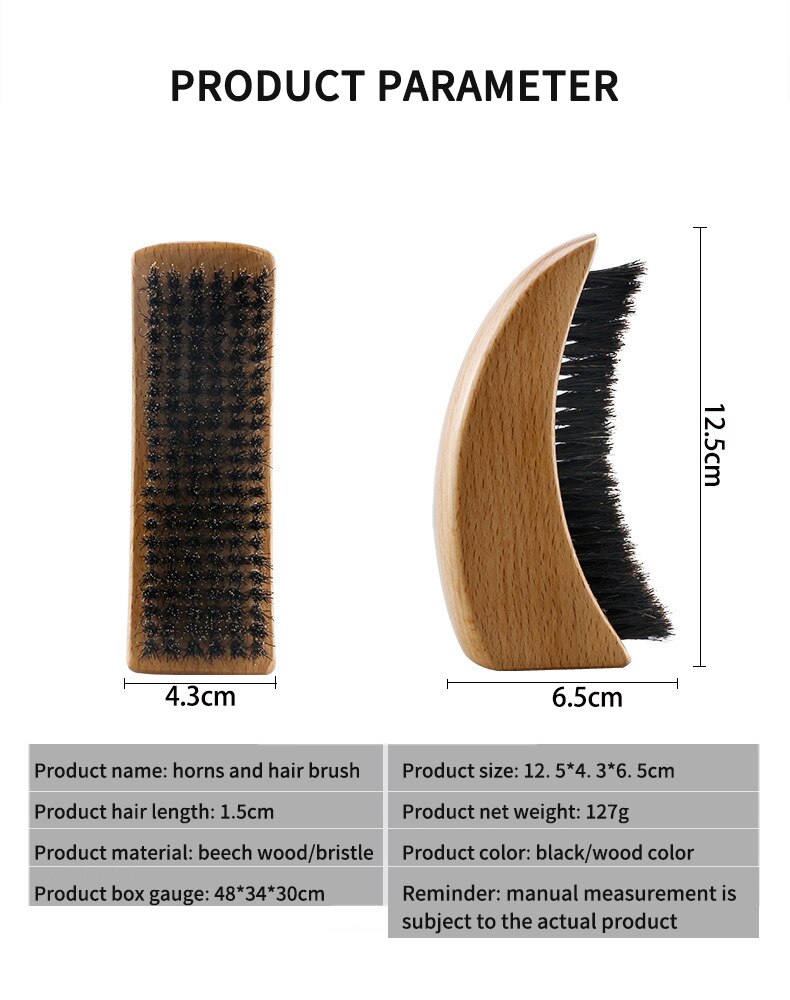 CestoMen Beard Shaving Brush Massage Comb Soild Wood Boar Bristle Hair Brush Barber Beard Hair Mustache Care Styling Tools