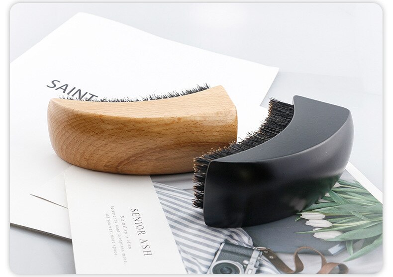 CestoMen Beard Shaving Brush Massage Comb Soild Wood Boar Bristle Hair Brush Barber Beard Hair Mustache Care Styling Tools