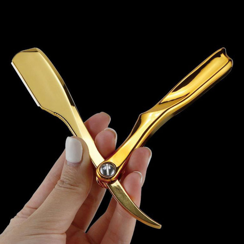 Salon Manual Beard Razor Folding Hand Hair Shaver Razor Hair Removal Tools (No Shaving Slice) For Salon Barber Accessories