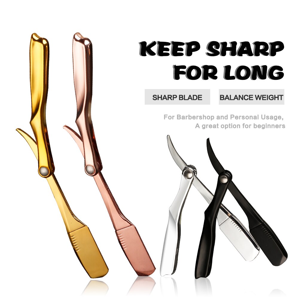 Salon Manual Beard Razor Folding Hand Hair Shaver Razor Hair Removal Tools (No Shaving Slice) For Salon Barber Accessories Salon Manual Beard Razor Folding Hand Hair Shaver Razor Hair Removal Tools (No Shaving Slice) For Salon Barber Accessories