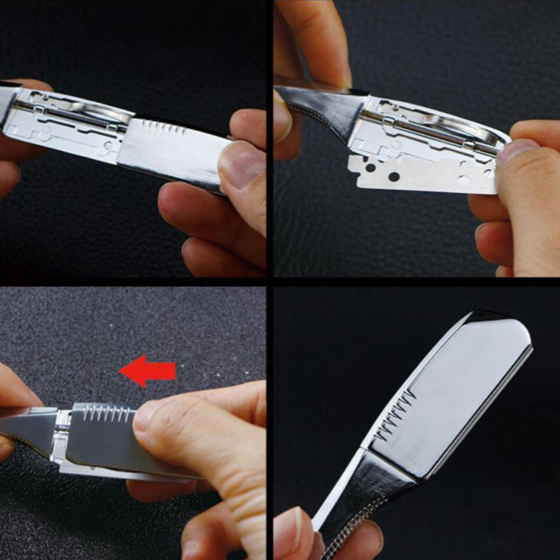 Salon Manual Beard Razor Folding Hand Hair Shaver Razor Hair Removal Tools (No Shaving Slice) For Salon Barber Accessories