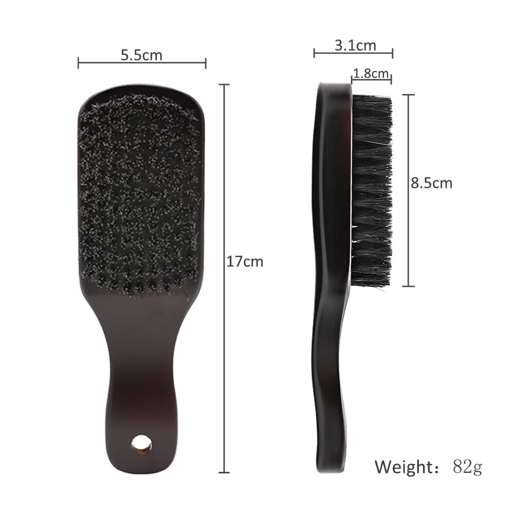 Solid Wood 100% Boar Bristle Shaving Brush Beard Massage Comb Hair Brush Curved Wooden  Beard Mustache Brushes Men Styling Tools