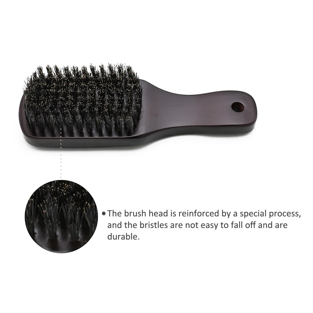 Solid Wood 100% Boar Bristle Shaving Brush Beard Massage Comb Hair Brush Curved Wooden  Beard Mustache Brushes Men Styling Tools