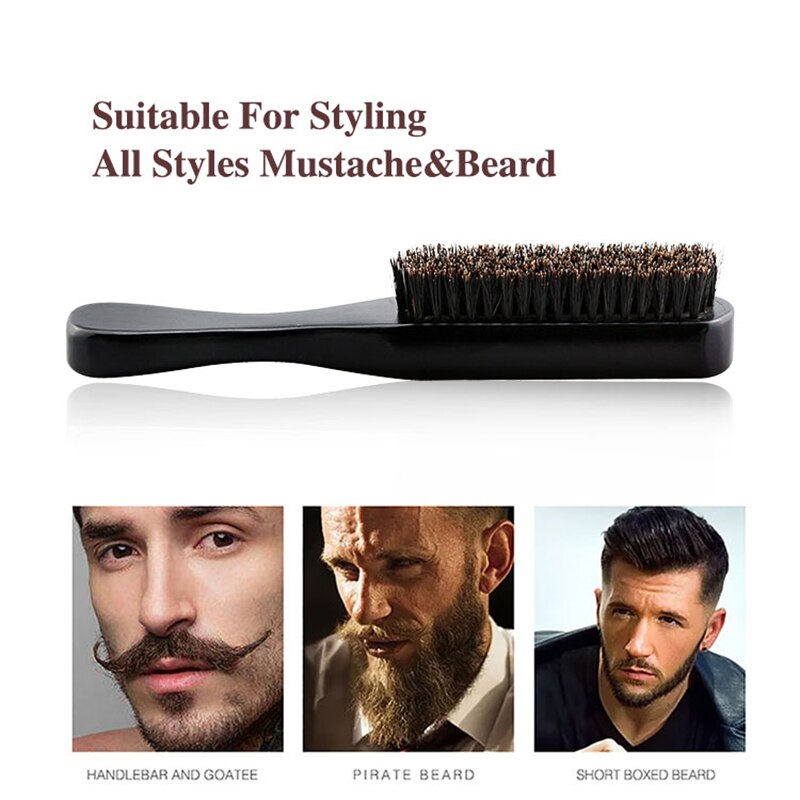 Solid Wood 100% Boar Bristle Shaving Brush Beard Massage Comb Hair Brush Curved Wooden Beard Mustache Brushes Men Styling Tools Solid Wood 100% Boar Bristle Shaving Brush Beard Massage Comb Hair Brush Curved Wooden Beard Mustache Brushes Men Styling Tools