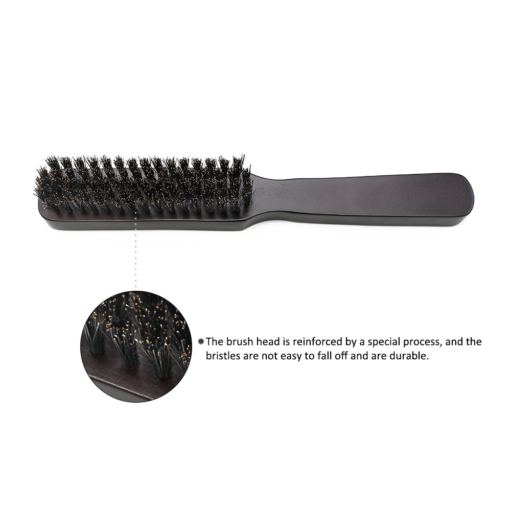 Solid Wood 100% Boar Bristle Shaving Brush Beard Massage Comb Hair Brush Curved Wooden  Beard Mustache Brushes Men Styling Tools
