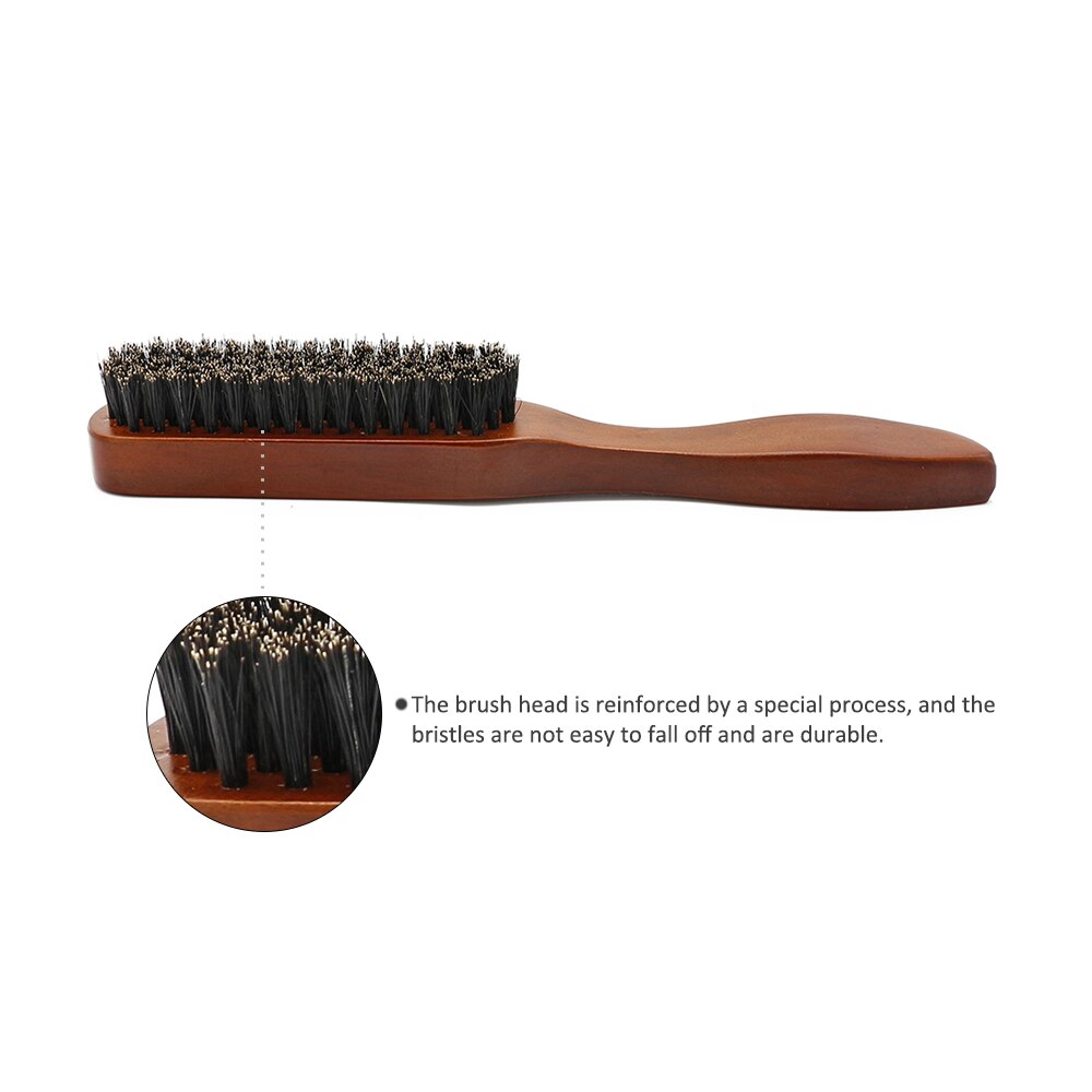 Solid Wood 100% Boar Bristle Shaving Brush Beard Massage Comb Hair Brush Curved Wooden  Beard Mustache Brushes Men Styling Tools