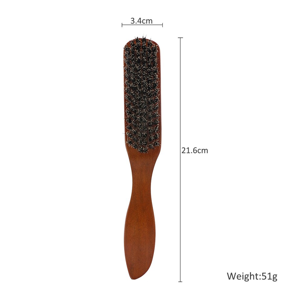 Solid Wood 100% Boar Bristle Shaving Brush Beard Massage Comb Hair Brush Curved Wooden  Beard Mustache Brushes Men Styling Tools