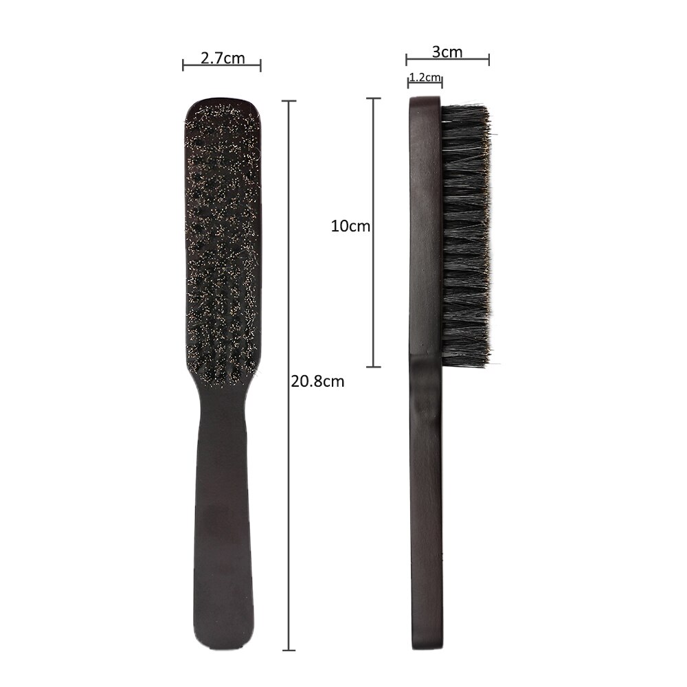 Solid Wood 100% Boar Bristle Shaving Brush Beard Massage Comb Hair Brush Curved Wooden  Beard Mustache Brushes Men Styling Tools