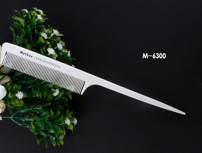 Mythus 10 Deisgns White Hairdressing Carbon Comb For Haircut Barber Metal Tail Comb Hairstylist Teasing Comb Hairdresser Tools