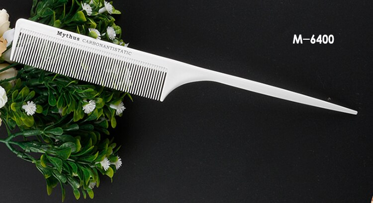 Mythus 10 Deisgns White Hairdressing Carbon Comb For Haircut Barber Metal Tail Comb Hairstylist Teasing Comb Hairdresser Tools