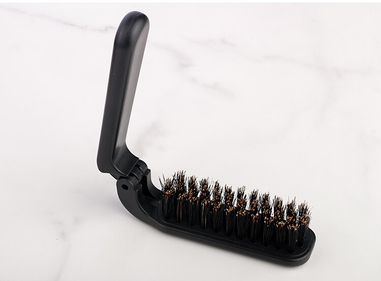 CestoMen Boar Bristle Hair Folding Brush Soild Wood Handle Beard Shaving Brush Portable Beard Mustache Care Styling Tool For Men