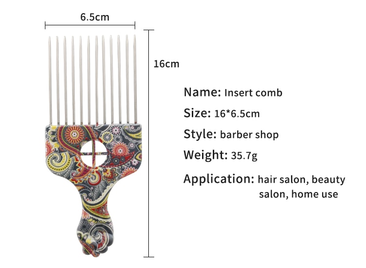 CestoMen Afro Metal Comb African Hair Pick Fork Comb Brush Professional Barber Salon Hairdressing Styling Tool Hair Care Comb