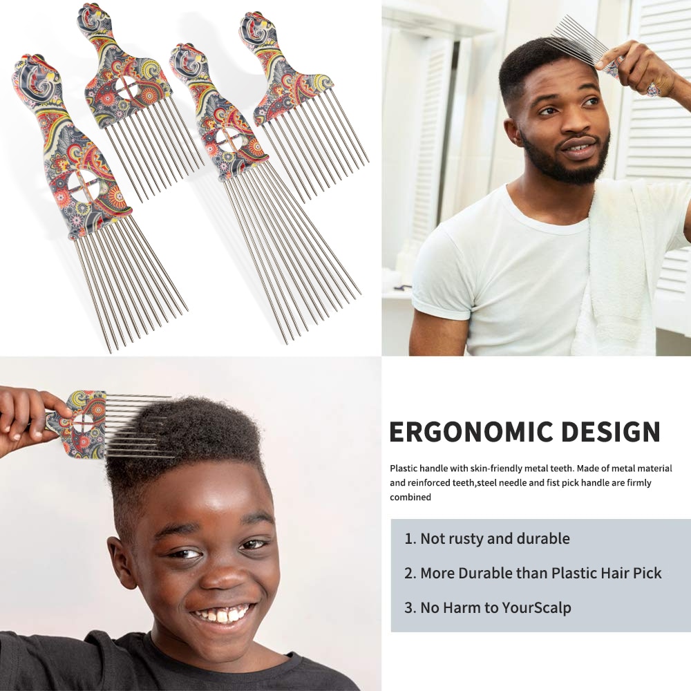 CestoMen Afro Metal Comb African Hair Pick Fork Comb Brush Professional Barber Salon Hairdressing Styling Tool Hair Care Comb CestoMen Afro Metal Comb African Hair Pick Fork Comb Brush Professional Barber Salon Hairdressing Styling Tool Hair Care Comb