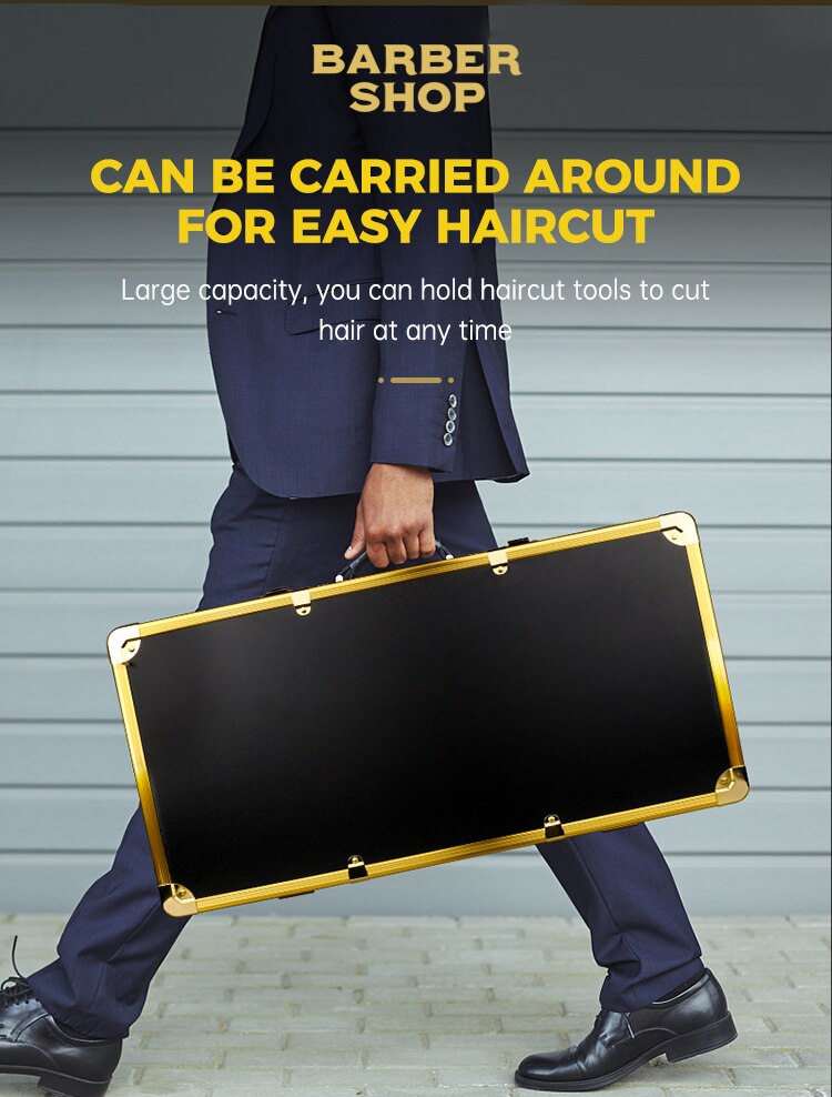 Barber Storage Tool Case Portable Carrying Password Lock Case Box Able To Place Hair Trimmer,Comb,Clips,Razor,Scissors,Guards
