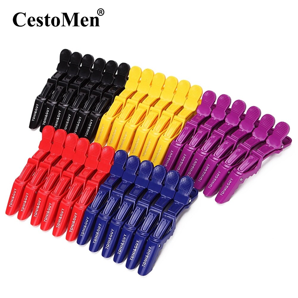 6pcs Heat Resistant Strong Hold Fixing Hair Cutting Styling Clip Crocodile Matte Carbon Alligator Clips Barber Accessories 6pcs Heat Resistant Strong Hold Fixing Hair Cutting Styling Clip Crocodile Matte Carbon Alligator Clips Barber Accessories
