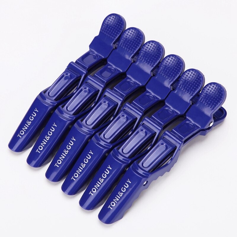 6pcs Heat Resistant Strong Hold Fixing Hair Cutting Styling Clip Crocodile Matte Carbon Alligator Clips Barber Accessories