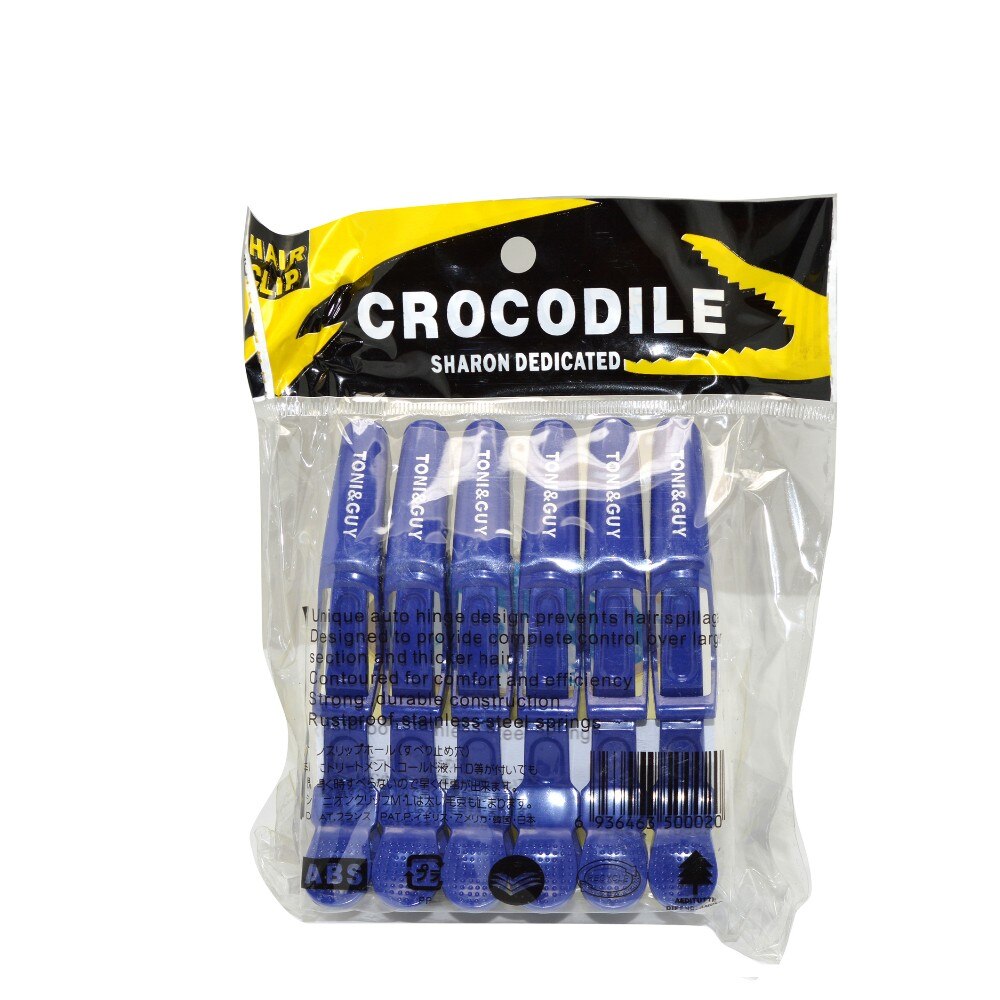 6pcs Heat Resistant Strong Hold Fixing Hair Cutting Styling Clip Crocodile Matte Carbon Alligator Clips Barber Accessories