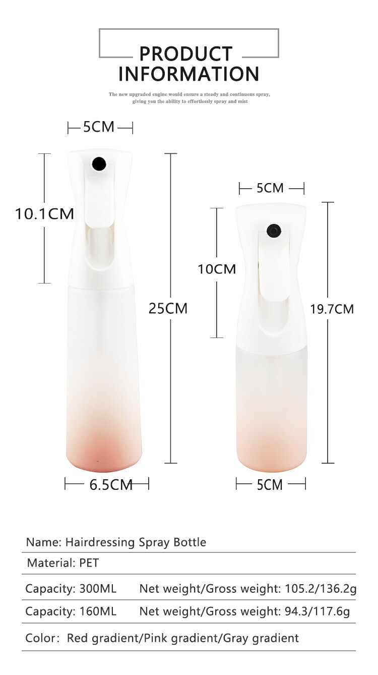 CestoMen 150ML /300ML Hairdressing Spray Bottle Empty Bottle Refillable Mist Watering Can Salon Barber Hair Tools Water Sprayer