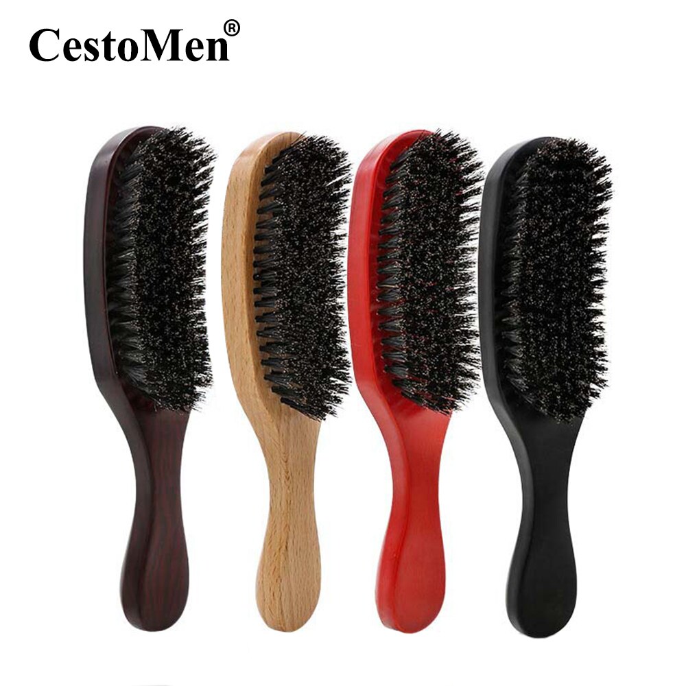 CestoMen Boar Bristle Beard Brush Nylon Hair Beech Wood Handle Curved Wave Soft Brush Comb Beard Mustache Styling Tools For Men CestoMen Boar Bristle Beard Brush Nylon Hair Beech Wood Handle Curved Wave Soft Brush Comb Beard Mustache Styling Tools For Men