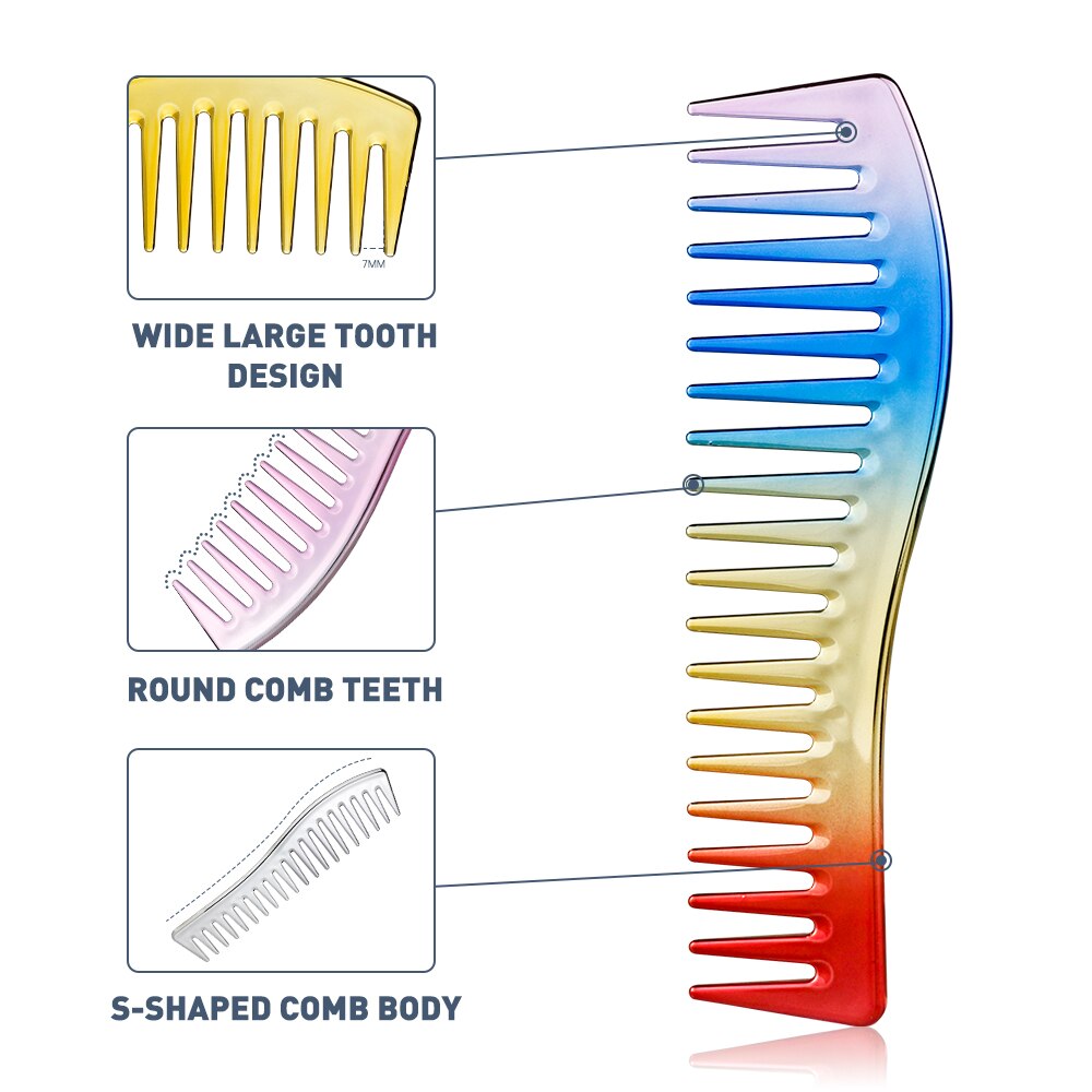 Professional Rainbow Wide Tooth Comb Men Oil Head Comb Multipul Hairdressing Haircut Comb Salon Barber Tools For Hairdresser Professional Rainbow Wide Tooth Comb Men Oil Head Comb Multipul Hairdressing Haircut Comb Salon Barber Tools For Hairdresser