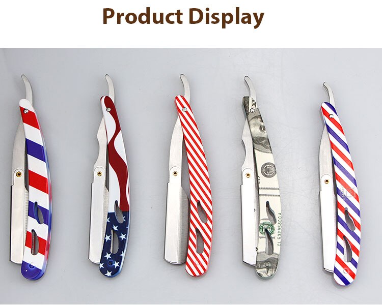 Classic Shaving Razor Blades Holder Barber Edge Foding Razor Holder Stainless Steel Handle Men's Beard Grooming Shaving Tools