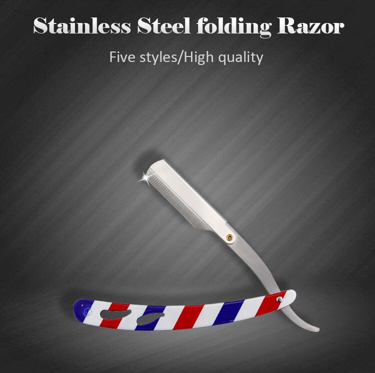 Classic Shaving Razor Blades Holder Barber Edge Foding Razor Holder Stainless Steel Handle Men's Beard Grooming Shaving Tools