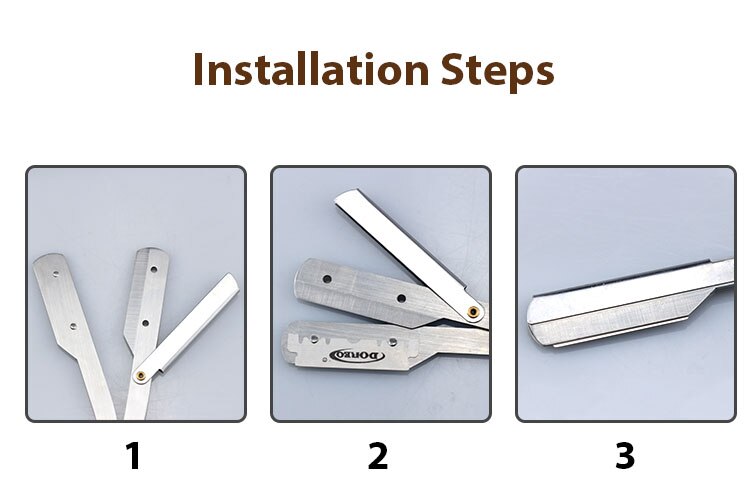 Classic Shaving Razor Blades Holder Barber Edge Foding Razor Holder Stainless Steel Handle Men's Beard Grooming Shaving Tools