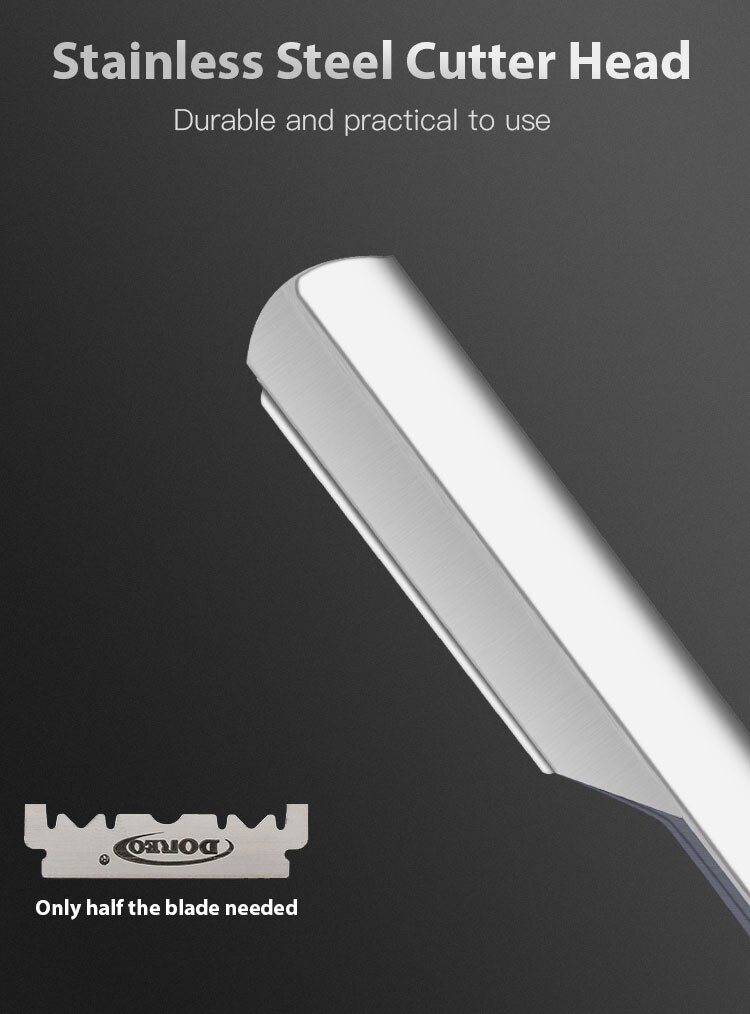 Classic Shaving Razor Blades Holder Barber Edge Foding Razor Holder Stainless Steel Handle Men's Beard Grooming Shaving Tools