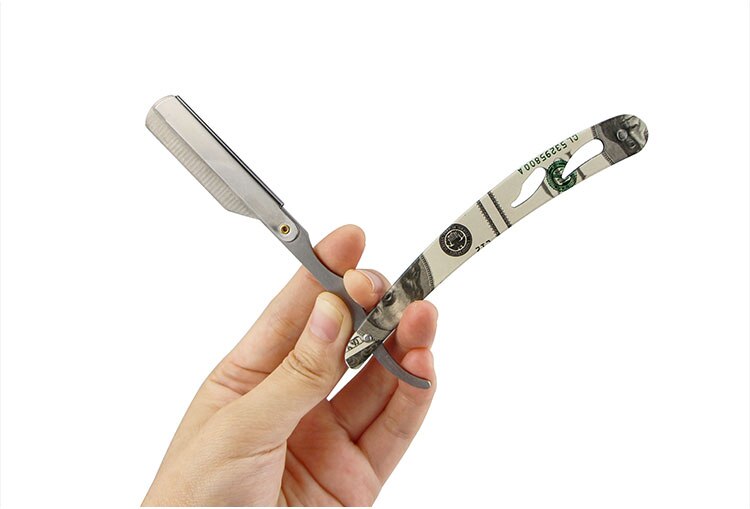 Classic Shaving Razor Blades Holder Barber Edge Foding Razor Holder Stainless Steel Handle Men's Beard Grooming Shaving Tools