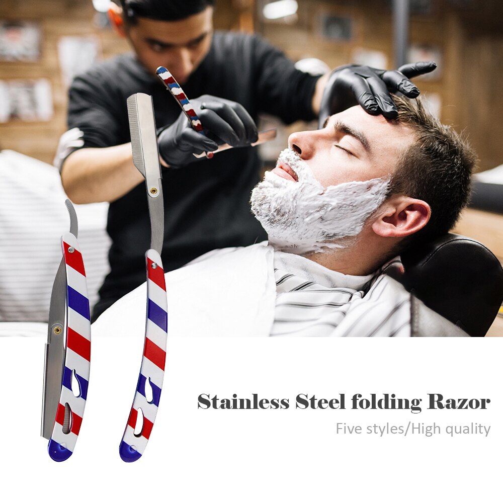 Classic Shaving Razor Blades Holder Barber Edge Foding Razor Holder Stainless Steel Handle Men's Beard Grooming Shaving Tools Classic Shaving Razor Blades Holder Barber Edge Foding Razor Holder Stainless Steel Handle Men's Beard Grooming Shaving Tools