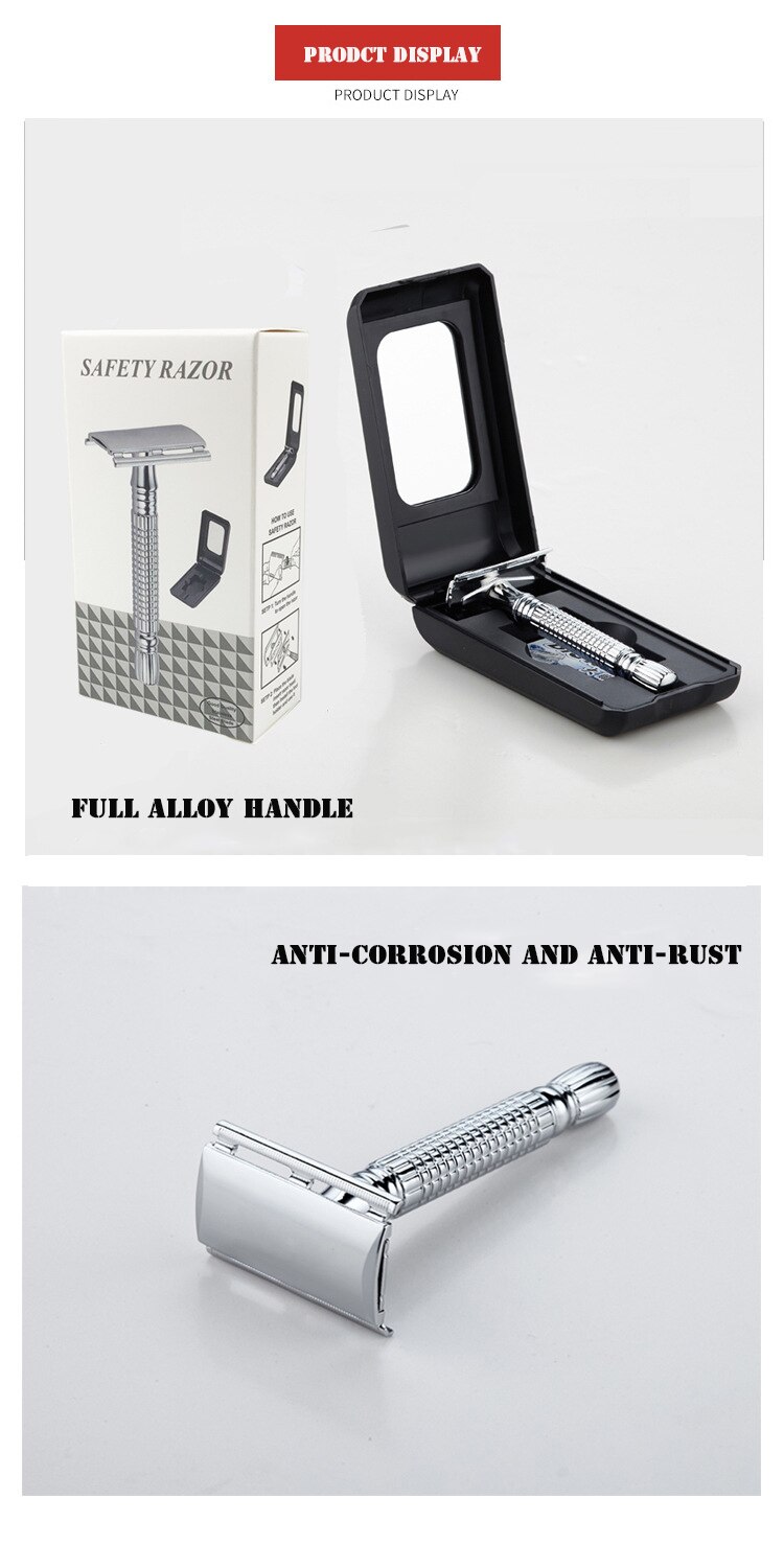 Adjustable Safety Razor Double Edge Stainless Steel Classic Mens Shaving Mild to Aggressive Hair Removal Shaver Razor Shave Man Adjustable Safety Razor Double Edge Stainless Steel Classic Mens Shaving Mild to Aggressive Hair Removal Shaver Razor Shave Man