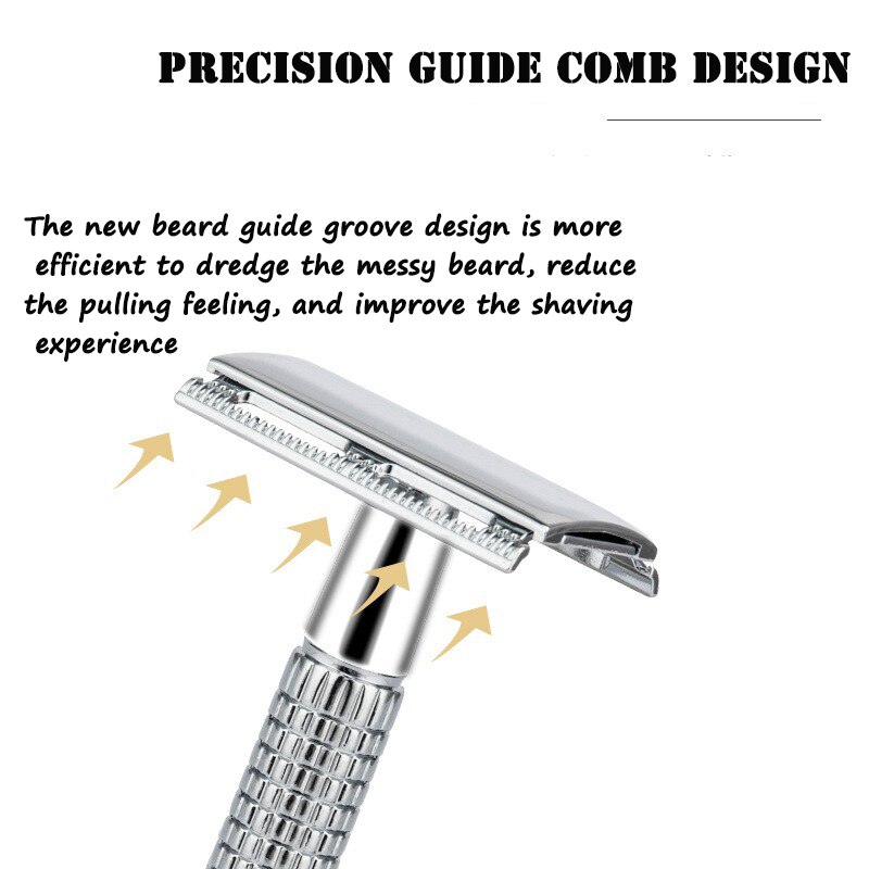 Adjustable Safety Razor Double Edge Stainless Steel Classic Mens Shaving Mild to Aggressive Hair Removal Shaver Razor Shave Man Adjustable Safety Razor Double Edge Stainless Steel Classic Mens Shaving Mild to Aggressive Hair Removal Shaver Razor Shave Man