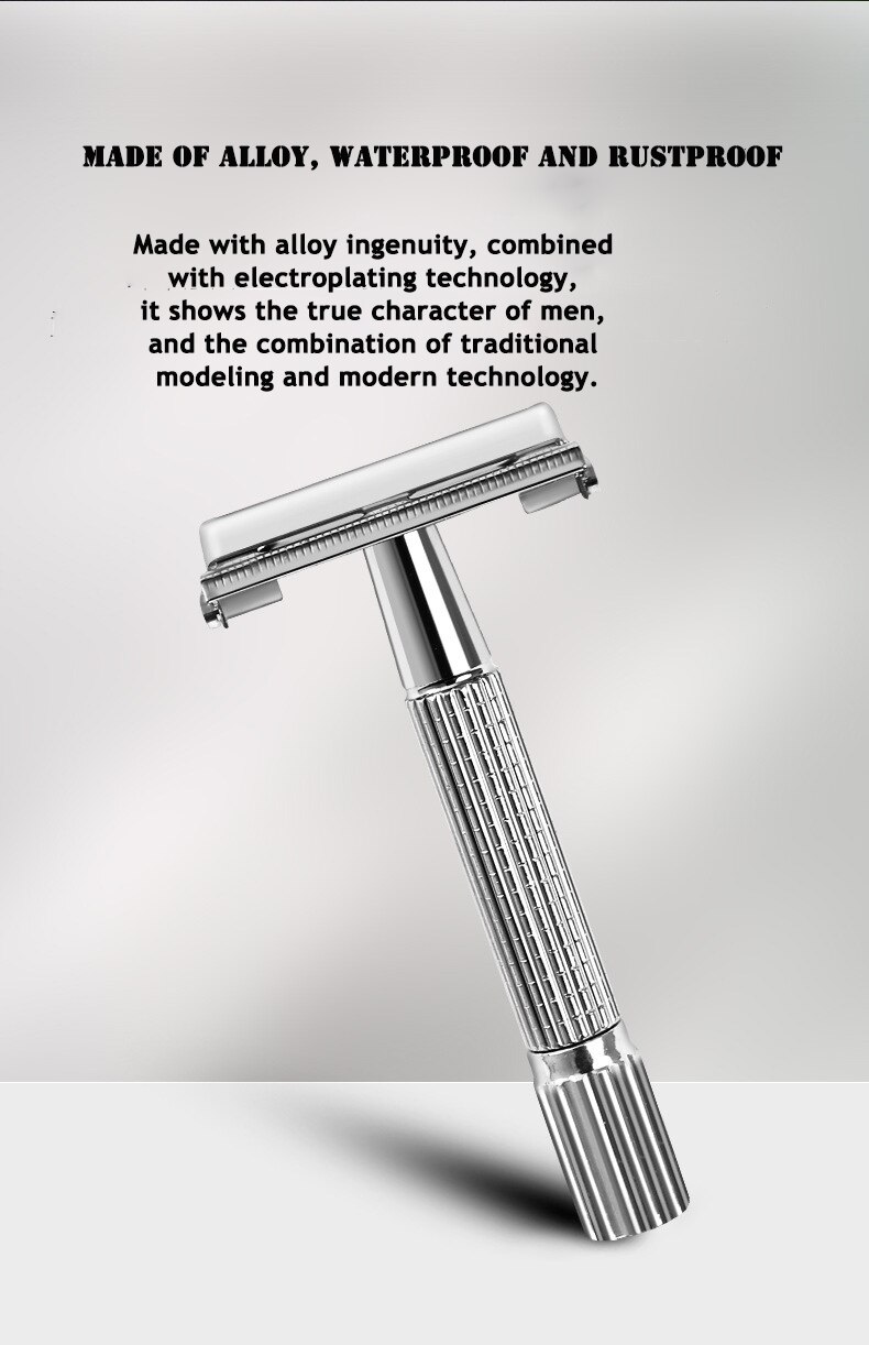 Adjustable Safety Razor Double Edge Stainless Steel Classic Mens Shaving Mild to Aggressive Hair Removal Shaver Razor Shave Man Adjustable Safety Razor Double Edge Stainless Steel Classic Mens Shaving Mild to Aggressive Hair Removal Shaver Razor Shave Man