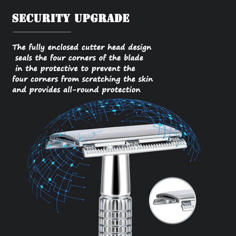 Adjustable Safety Razor Double Edge Stainless Steel Classic Mens Shaving Mild to Aggressive Hair Removal Shaver Razor Shave Man Adjustable Safety Razor Double Edge Stainless Steel Classic Mens Shaving Mild to Aggressive Hair Removal Shaver Razor Shave Man