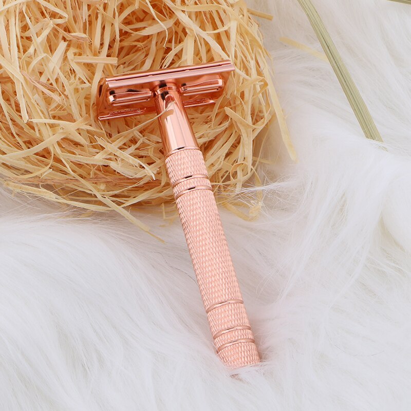 Rose Gold Shave Man Classic Double Edge Safety Razor Mens Shaving Hair Removal Stainless Steel Manual Shaver Man Face Razors Rose Gold Shave Man Classic Double Edge Safety Razor Mens Shaving Hair Removal Stainless Steel Manual Shaver Man Face Razors