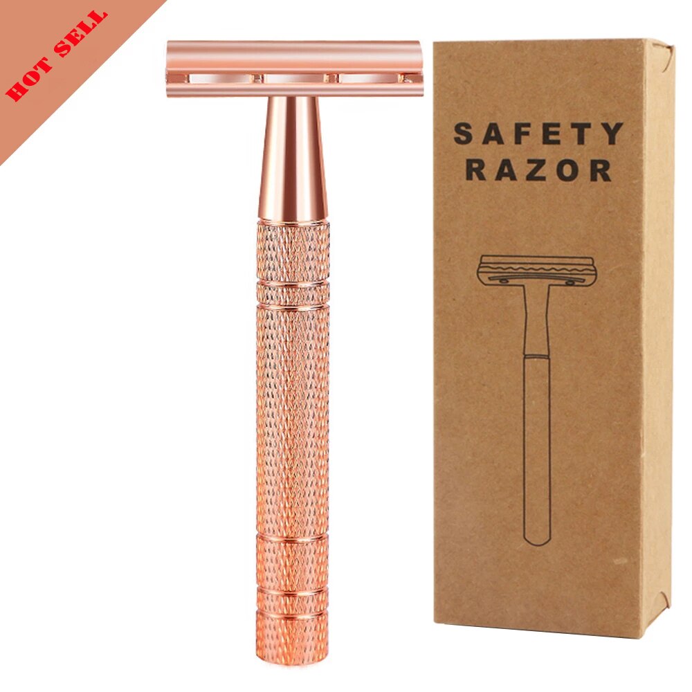 Rose Gold Shave Man Classic Double Edge Safety Razor Mens Shaving Hair Removal Stainless Steel Manual Shaver Man Face Razors Rose Gold Shave Man Classic Double Edge Safety Razor Mens Shaving Hair Removal Stainless Steel Manual Shaver Man Face Razors