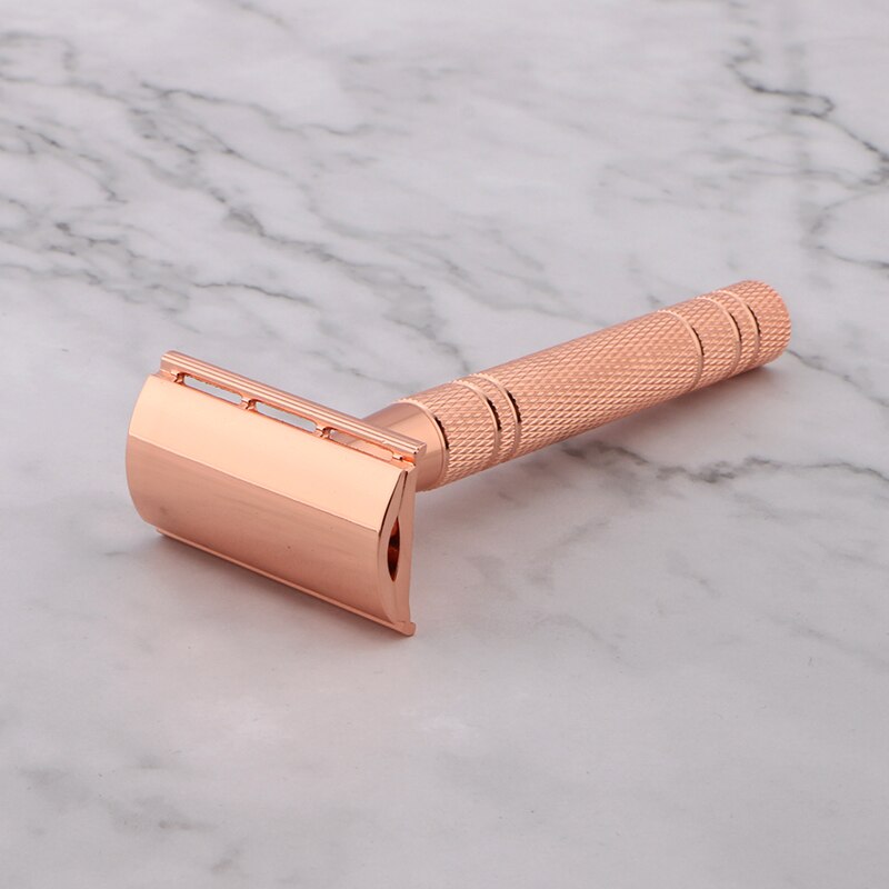 Rose Gold Shave Man Classic Double Edge Safety Razor Mens Shaving Hair Removal Stainless Steel Manual Shaver Man Face Razors